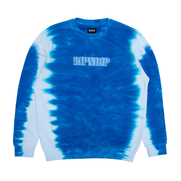 177655 Wilshire Embroidered Crewneck (Blue Stripe Dye)