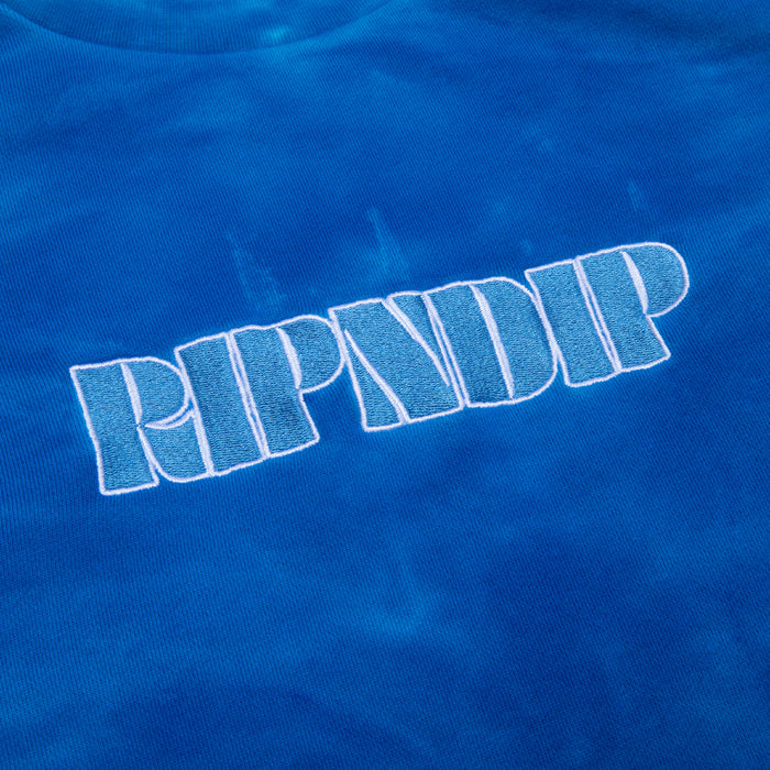 177655 Wilshire Embroidered Crewneck (Blue Stripe Dye)