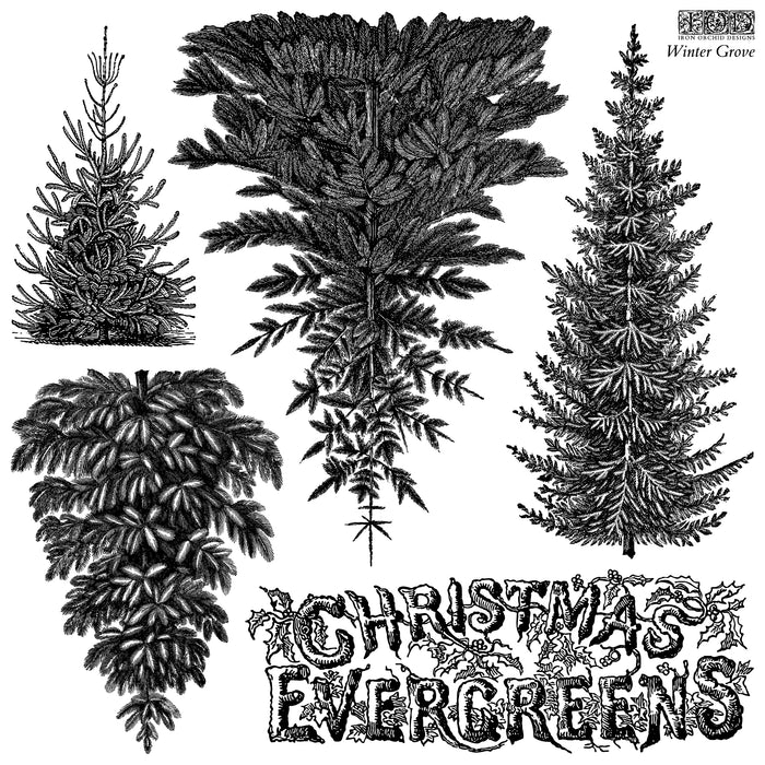 Winter Grove - 12x12 IOD Stamp - Iron Orchid Designs - LIMITED EDITION