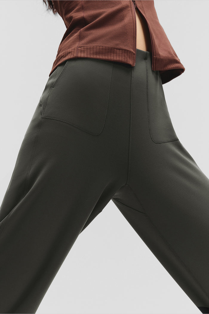 beneunder flowwarm – women’s high-stretch wide-leg thermal pants #color_deep gray