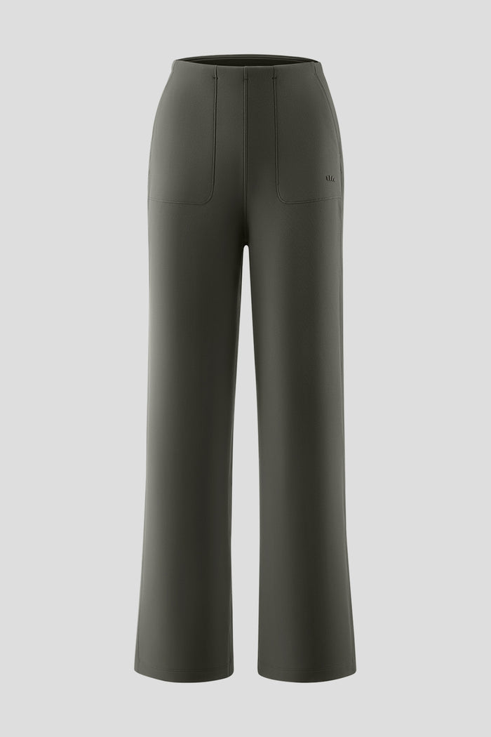 beneunder flowwarm – women’s high-stretch wide-leg thermal pants #color_deep gray